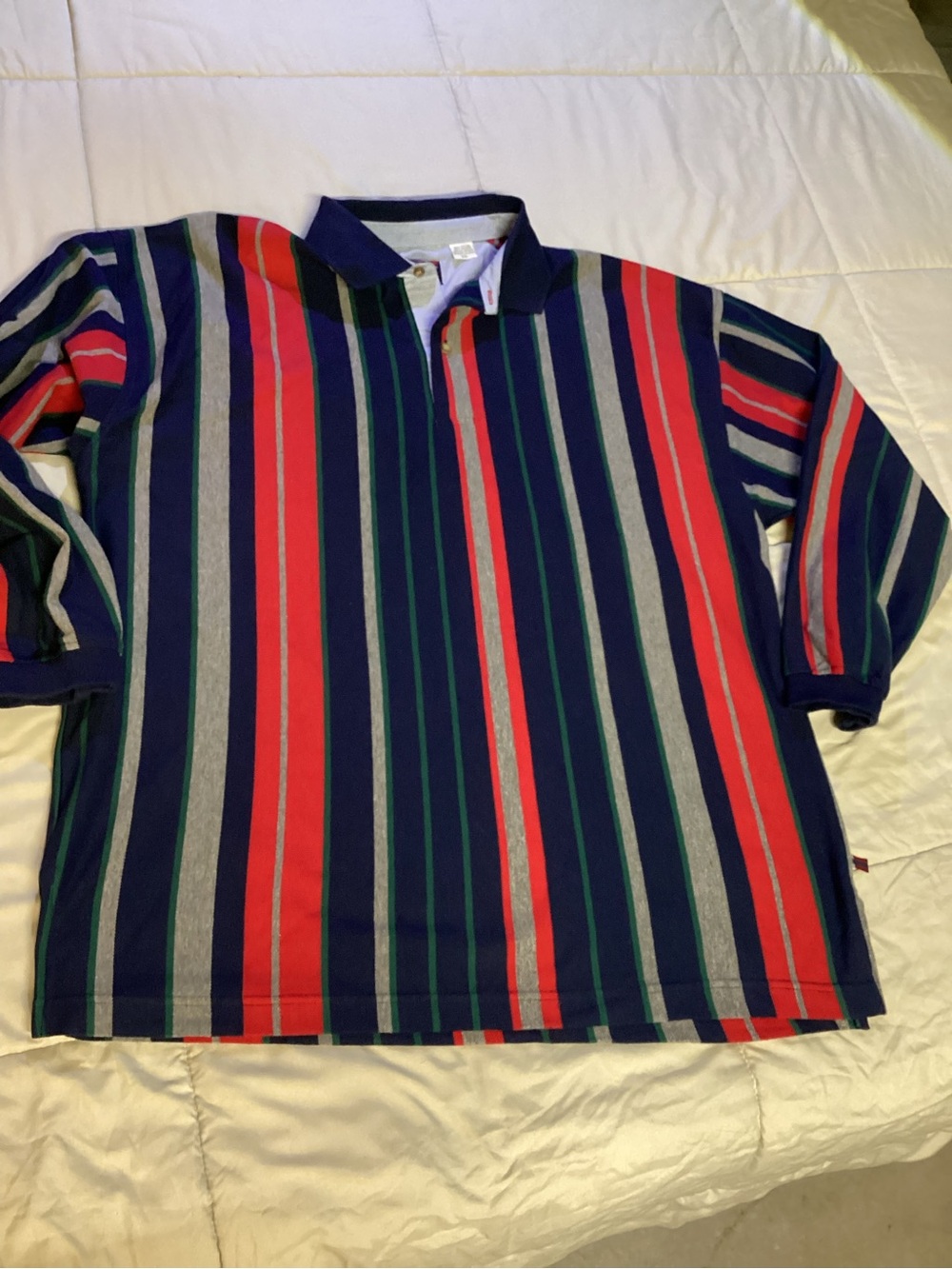 Bugle Boy Men's Long-Sleeve Polo - Navy, Red, Gray, Green